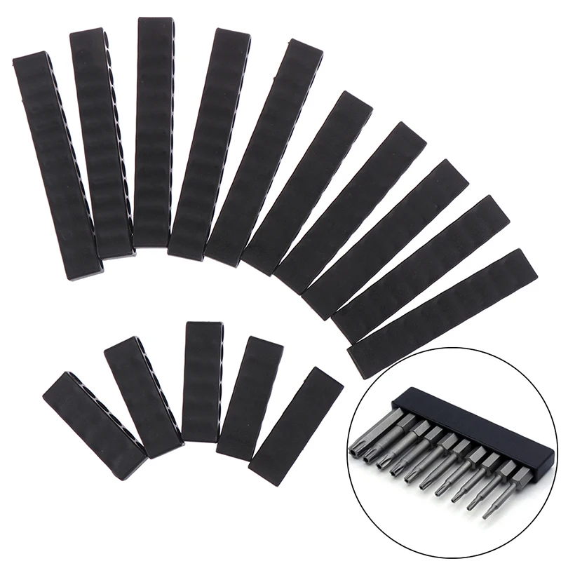 5Pcs 6/10/12 Holes Hex Shank Screwdriver Bit Holder 5PCS Plastic Screwdriver Head Storage Drill Bit Stand For Power Accessories