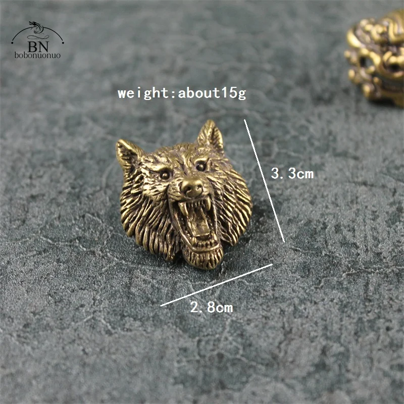 Pure Brass Wolf Head Decorative Buckle Retro Fashion Wallet Rivet Button DIY Leather Bag Backpack Belt Screw Buckles Accessories