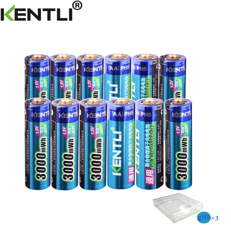 

KENTLI Stable voltage 3000mWh AA batteries 1.5V rechargeable aa battery lithium polymer battery for camera ect