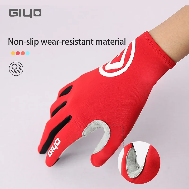 Giyo Gloves Cycling Full Finger Gloves Anti-slip Long Finger MTB Glove Bicycle Lycra Fabric Mittens Road Bike Cycling Equipment