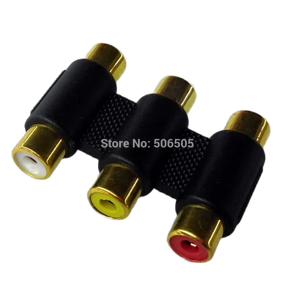 RCA Extension Connector 3 Colour Gold Plating RCA Female To Female For VCD DVD HDTV