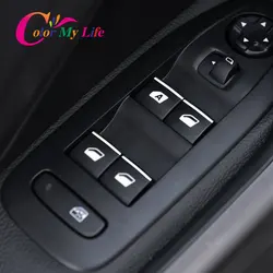 Car Styling for Peugeot 3008 2014 2015 2016 2017 2018 7Pcs/Set ABS Chrome Door Window Lift Button Switch Sequin Trim Accessories