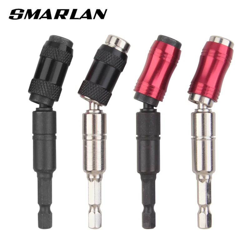 1/4" Pivoting Magnetic Screw Drill Bit Tip Holder Screwdriver Woodworking Tool Quick Change 20° Locking Guide Bit Extension Rod