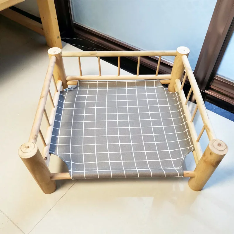 Pet Cat Solid Wood Bed Camp-bed Pet Rabbit Camp-bed Cat Dog Wooden Pet Kennel Removal Of Four Seasons Cat Sofa Bed