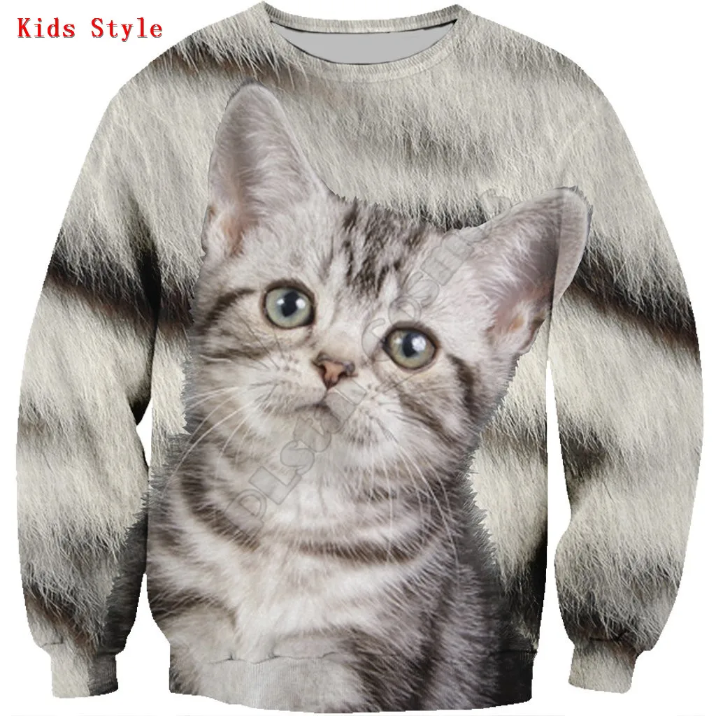 

American Shorthair Cat 3d printed Hoodies Pullover Boy For Girl Long Sleeve Shirts Kids Funny Animal Sweatshirt