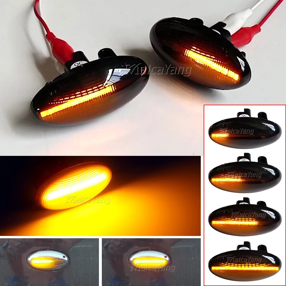 2pcs Led Dynamic Turn Signal Side Marker Light For Peugeot 307 206 407 107 607 1007 Partner Expert Sequential Blinker Lamp