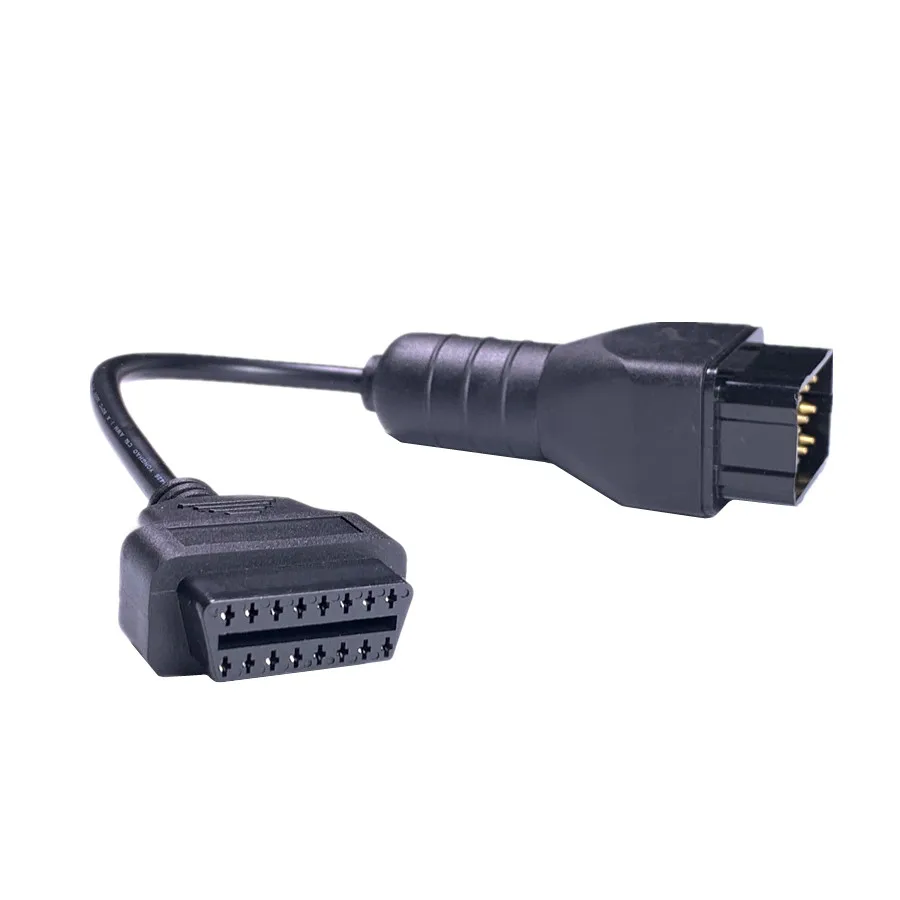 A++ Quanlity 12Pin to 16pin obd2 OBD II Connector Adapter 12 pin Car Diagnostic Cable 16 PIN Vehicle Electronics