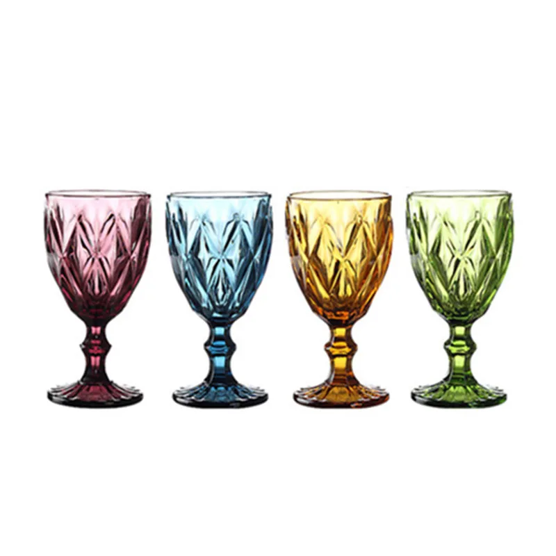 Pressed Shot Glass Cups Set for Wine Spirit, Small Vintage Goblet, Cheap Wholesale, Free Shipping, 6 Pieces Pack, 60ml