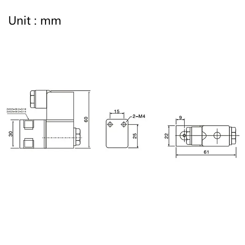 2V025-08 Air Pneumatic 1/4