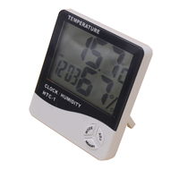 LCD Indoor Electronic Temperature Humidity Meter Digital Thermometer Hygrometer Weather Station Alarm Clock HTC-1