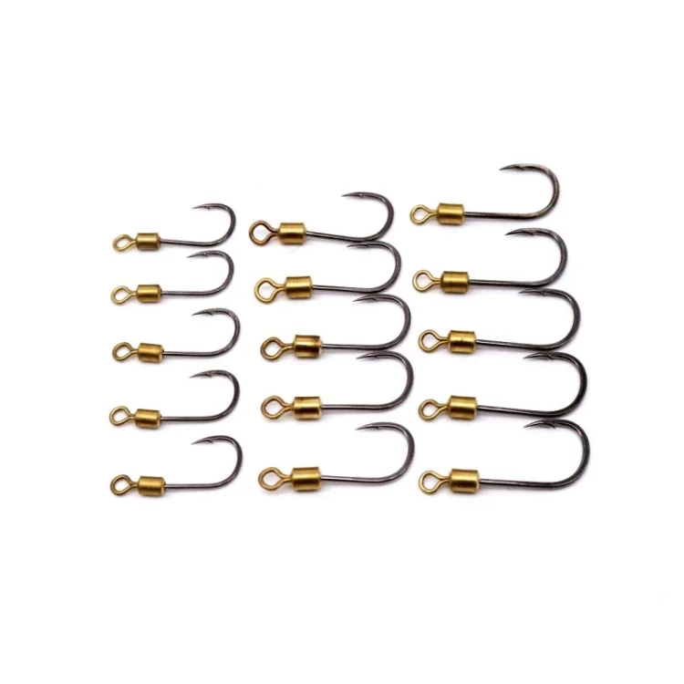 Fishing Swivel Connector Hooks Barbed Jig Hook Carp Fishing Jig Head High Carbon Steel 10pcs for Fly Fishing Accessories Tackle image 4