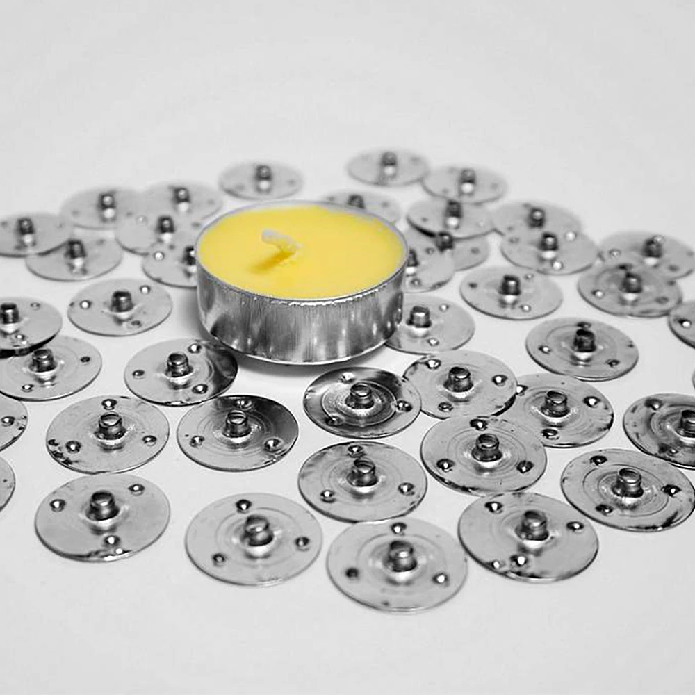 500Pcs Candle Wick Metal Tea Lights Candle Wicks Self Centering Sustainers Tabs Base For Candle Making Diy Craft Gift 12.5*2.5mm