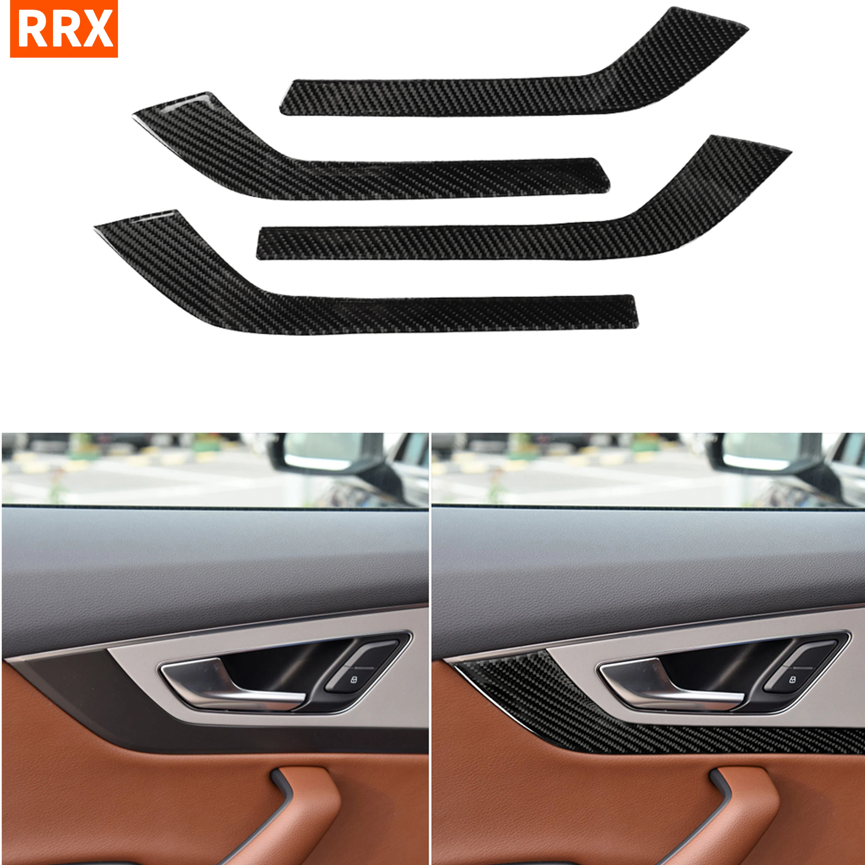 

For Audi Q7 SQ7 4M 2016 2017 2018 2019 Carbon Fiber Stickers Car Accessories Interior Door Panel Trim Strips 3D Decoration Cover