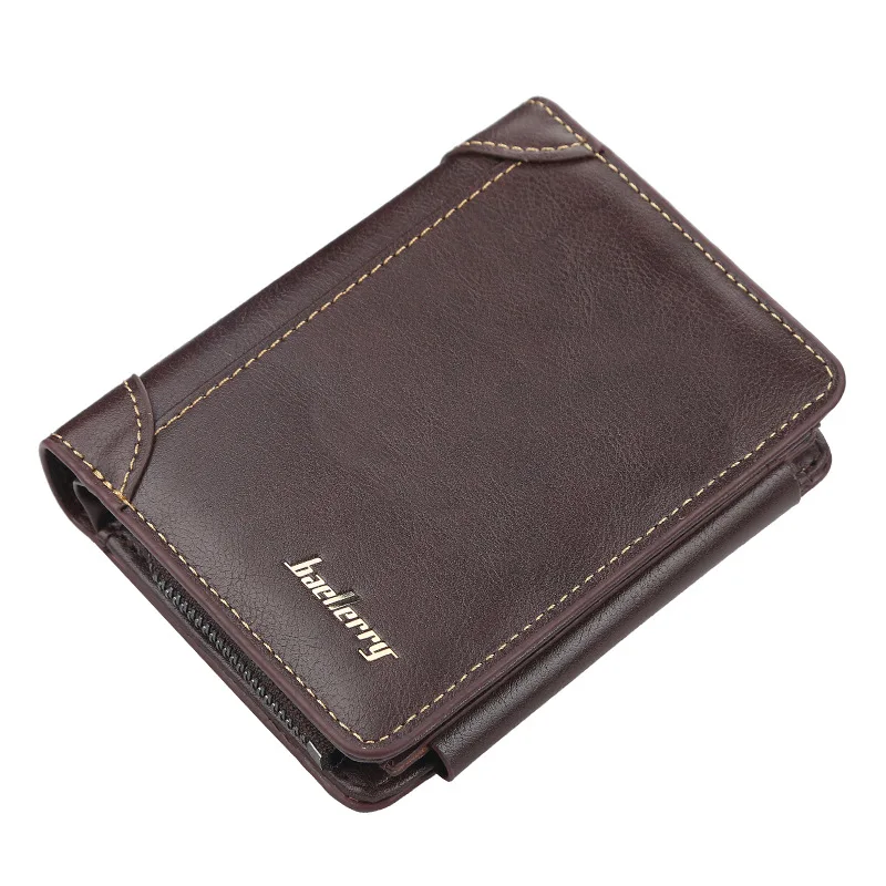 Neue PU Leder Männer Brieftaschen Hohe Qualität Zipper Kurze Desigh Karte Halter Männlichen Geldbörse Vintage Münze Halter Männer Brieftaschen
