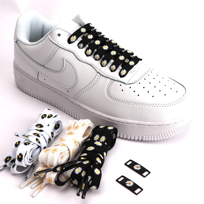 1 Pair of Small Daisy Shoelaces Cartoon Print Fashion Women Men\'s Shoe lace High-top Canvas Sneakers Shoelace Flat Shoe laces