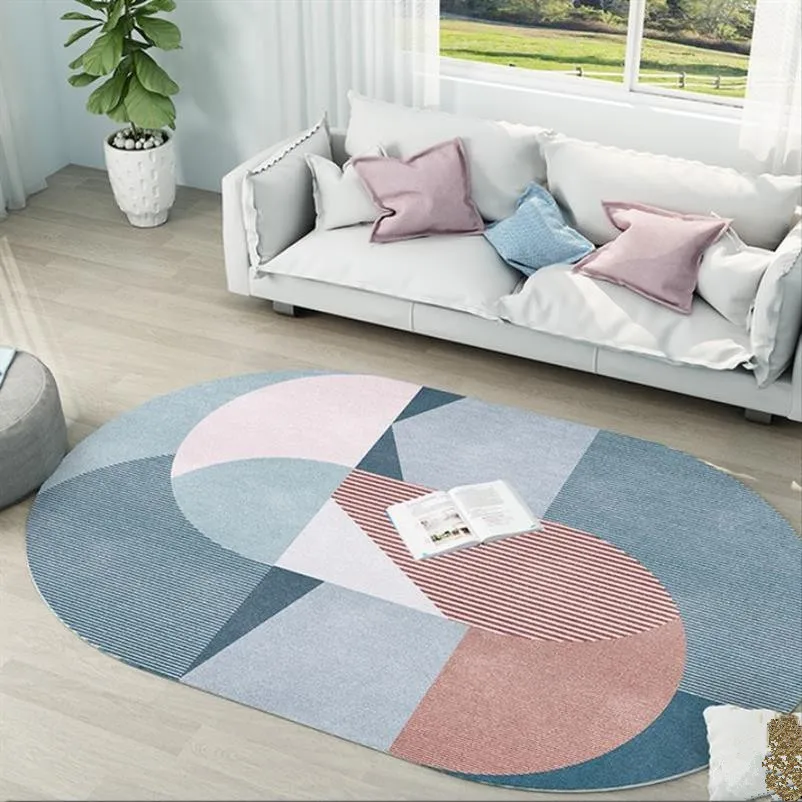 

Oval Nordic Carpets For Living Room Modern Carpet Bedroom Sofa Coffee Table Rug Study Room Floor Mat Cloakroom Brief Area Rugs