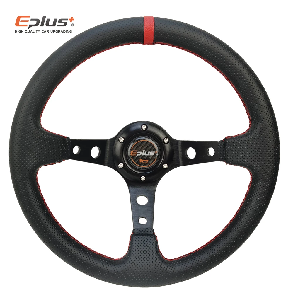 EPLUS Car Sport Steering Wheel PVC Racing Type High Quality Universal 320MM Or 350MM Aluminum Retrofit Modified Auto Styling