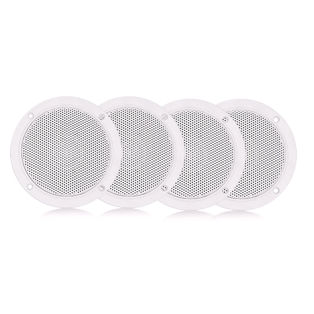 2 Pairs 4 inch 120Watts Waterproof Marine Speakers Boat Dual Full Range Speaker For Outdoor UV-Proof Golf Cart SPA RV Motorcycle