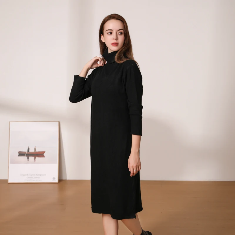 Knitted Women's Winter Dress 2024 Dresses Ladies Sweater Korean Fashion Clothing Robe Clothes Elegant Black Tight Woman Casual