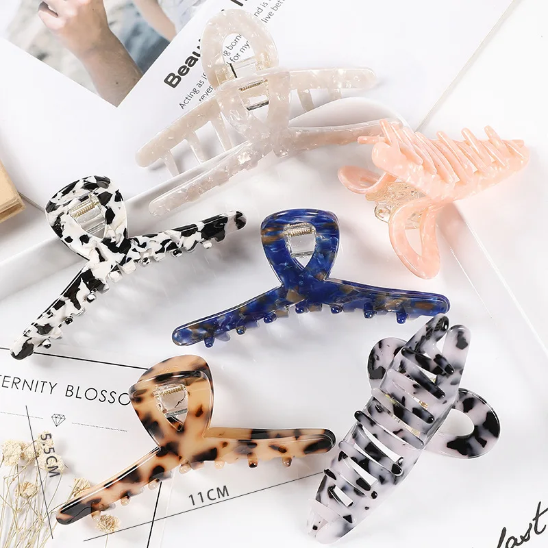 Fashion Crab Hair Clip Women Hair Clip Elegant Cross Colorful Acetate Hair Claw Girls Hair Clips Hair Accessories Hair Barrettes