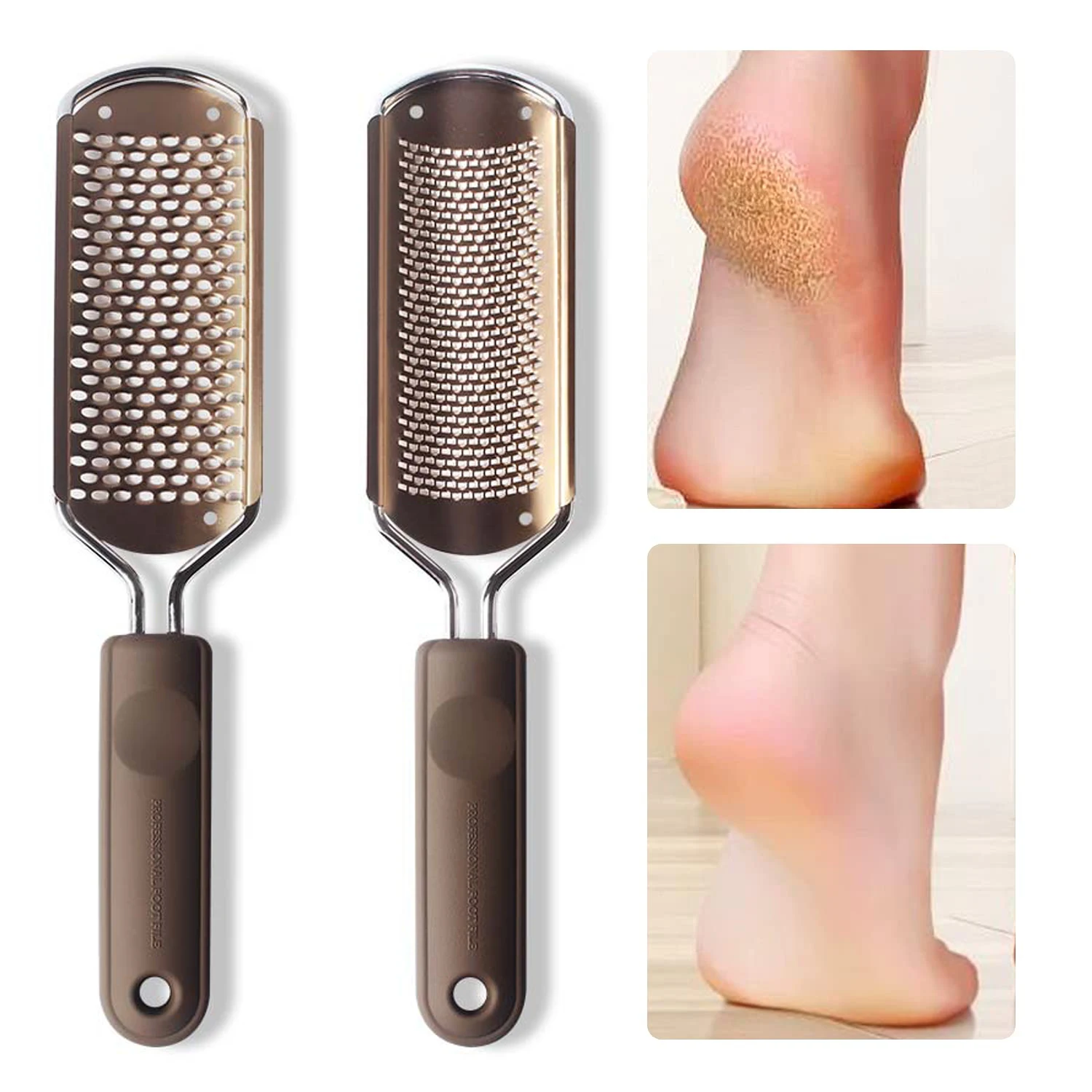 

2 Pcs Foot Rasp File Foot Care Hard Dead Callus Remover Exfoliating Pedicure Reusable Easy Clean Pedicure Tools