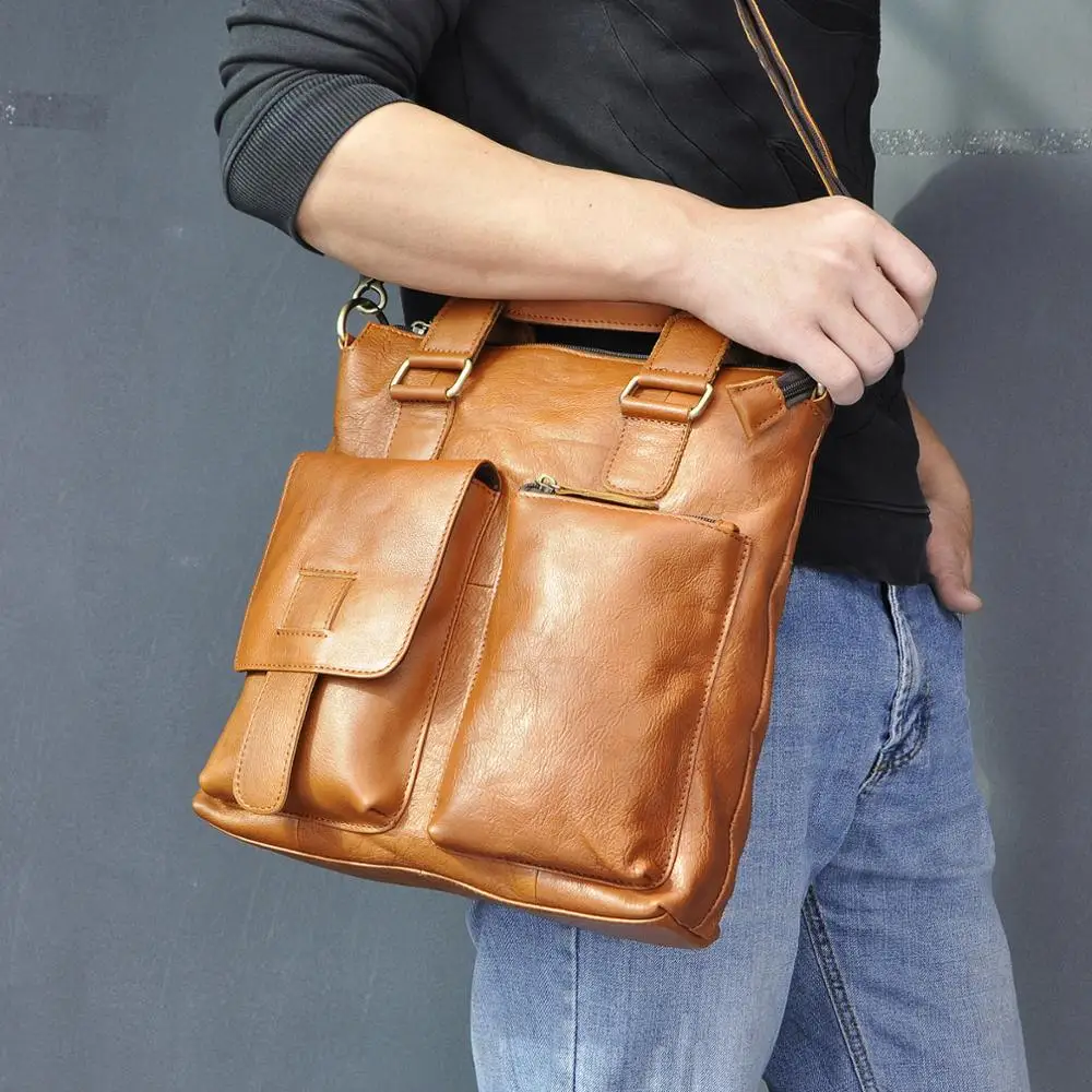 Men Original Leather Casual Maletas Business Briefcase 12\