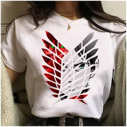 Hot Japanese Anime Attack on Titan T Shirt Women Kawaii Jiyuu No Tsubasa Graphic Tees Funny Levi Eren Harajuku Unisex Tshirt