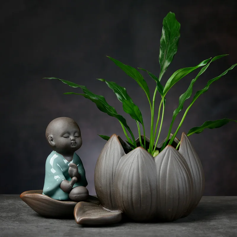 

Home Decor Decoration Flower Vase Room Decor Flower Hydroponic Plant Flower Pot Vase Zen Ceramic Tabletop Flower Ornaments Vase