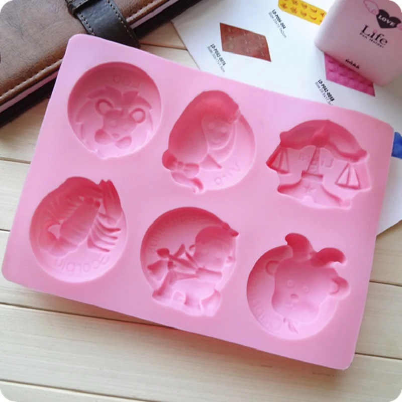 12 constellation silica gel cake mold handmade soap jelly pudding Chocolate Mold