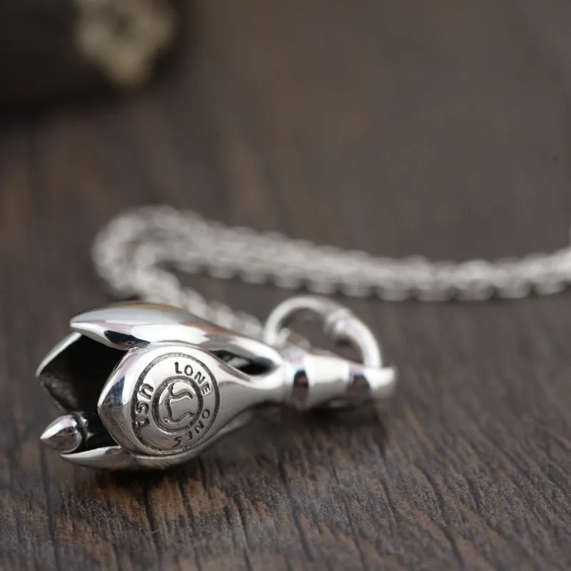 BOCAI S925 Sterling Silver New Charm Pendant Pure Argentum Fashion Buddhist Hanging Dangler Amulet Bells