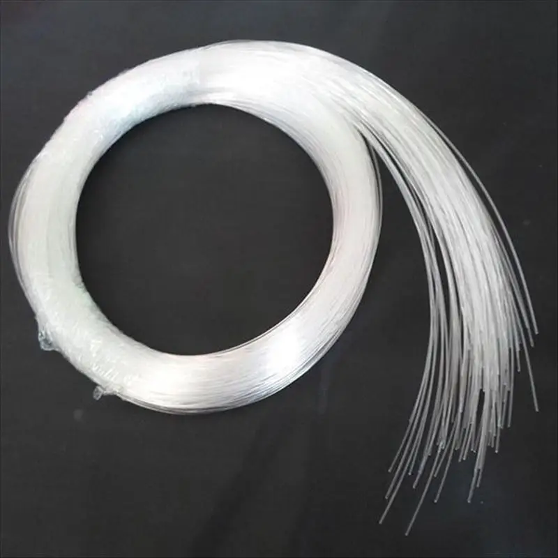 100PCS X 6～10 Meter 0.5mm 0.75mm 1mm 1.5mm Diameter End Glow PMMA Fiber Optic Cable For Star Ceiling Decoration