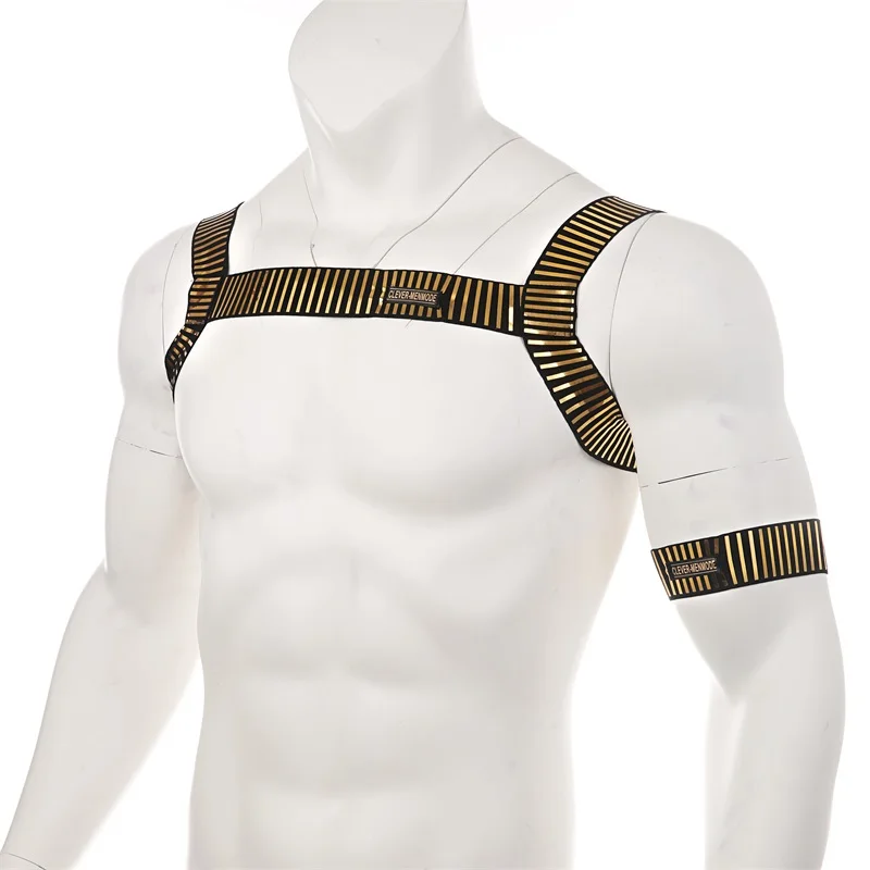 CLEVER-MENMODE Harness Lingerie Men Body Chest Strap Sexy Bondage Costume High Elastic Night Clubwear Male Performance Arm Band