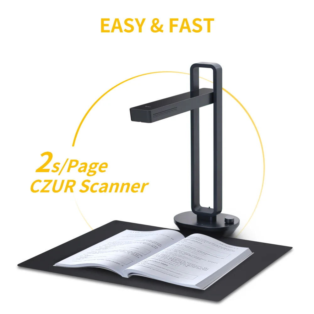 Imagem -02 - Czur Scanner de Documentos Portátil Aura Pro Led Table Desk Lamp Ocr Inteligente Casa e Escritório 14mp Max Tamanho a3