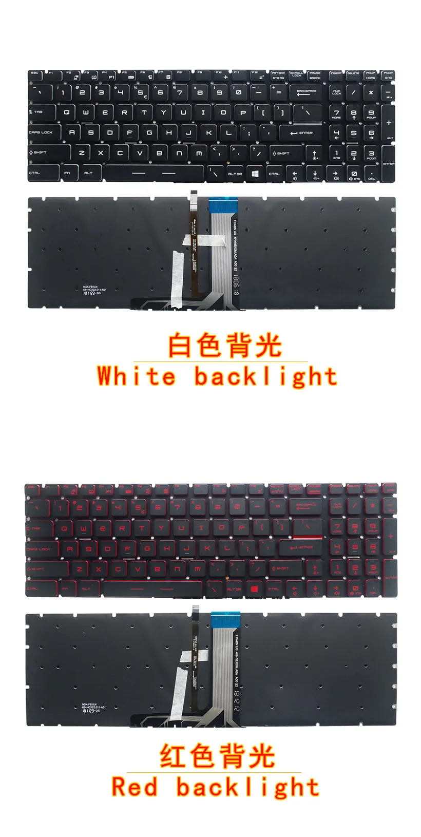 

NEW keyboard for MSI GT62 GT62VR GT72 GT72S GT72VR GT73VR GS60 GL60 GP63 GS73 GS63 US Backlit