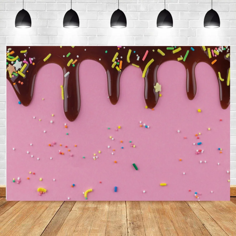 Pink Backgrounds For Photography Ice Cream Cake Birthday Party Love Baby Newborn Portrait Photo Backdrops For Photography image 2