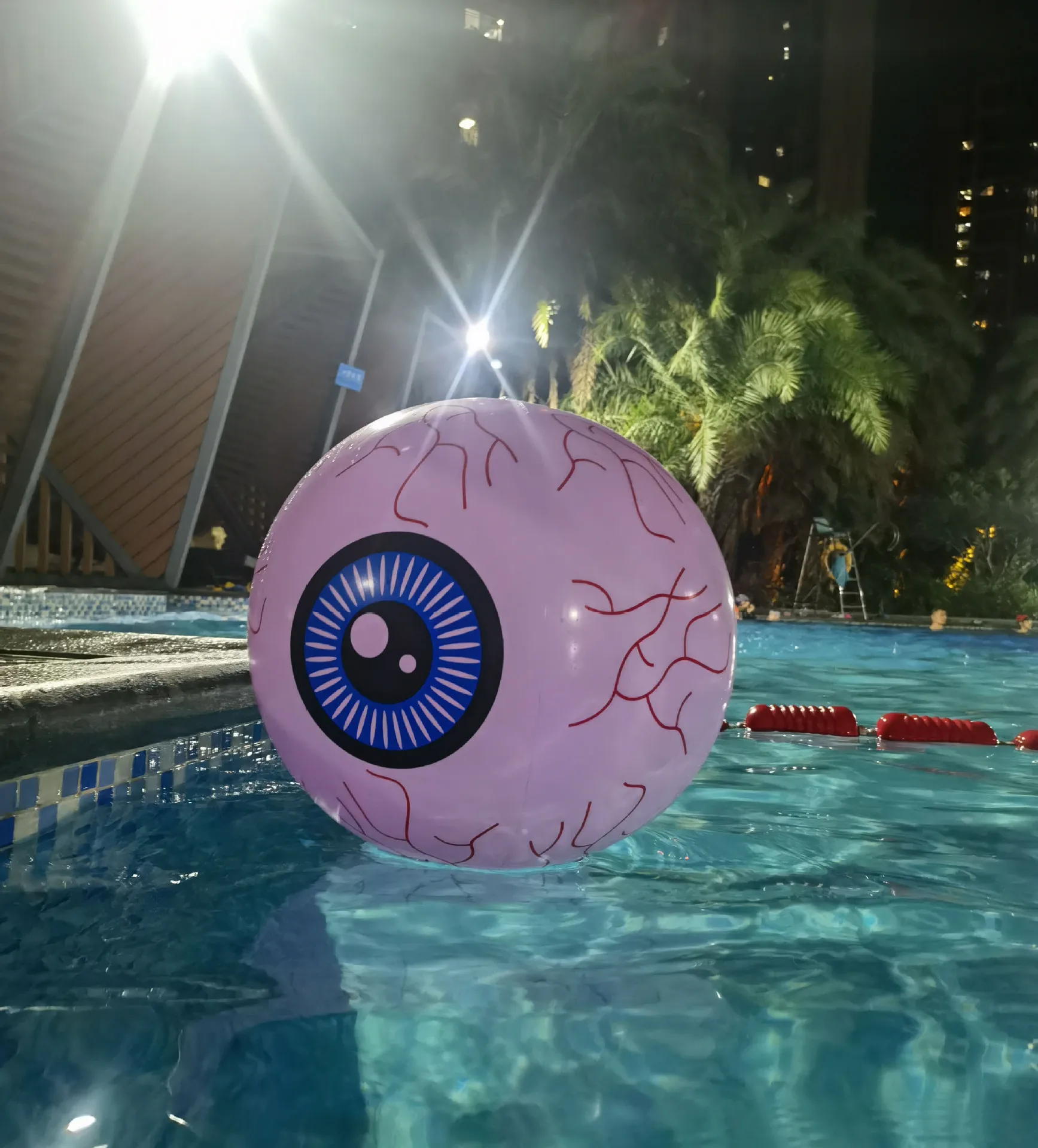 16 Inch Pumpkin Eyeball Swimming Pool Lamp Led Inflatable Remote Control Floating Lights Halloween Party Outdoor Decoration