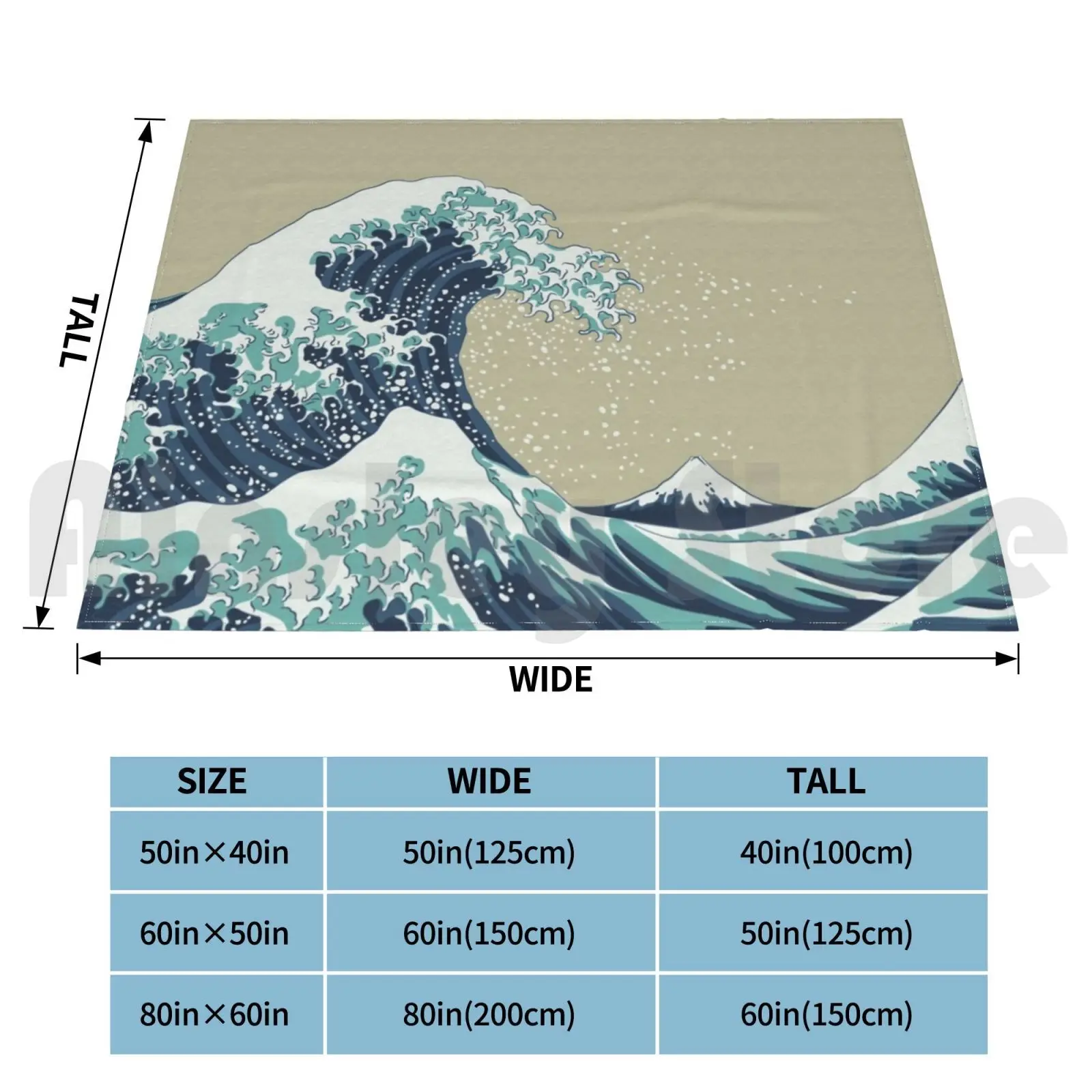 The Great Wave Off Kanagawa Blanket Fashion Custom The Great Wave Off Kanazawa The Great Wave The Wave Ukiyo E