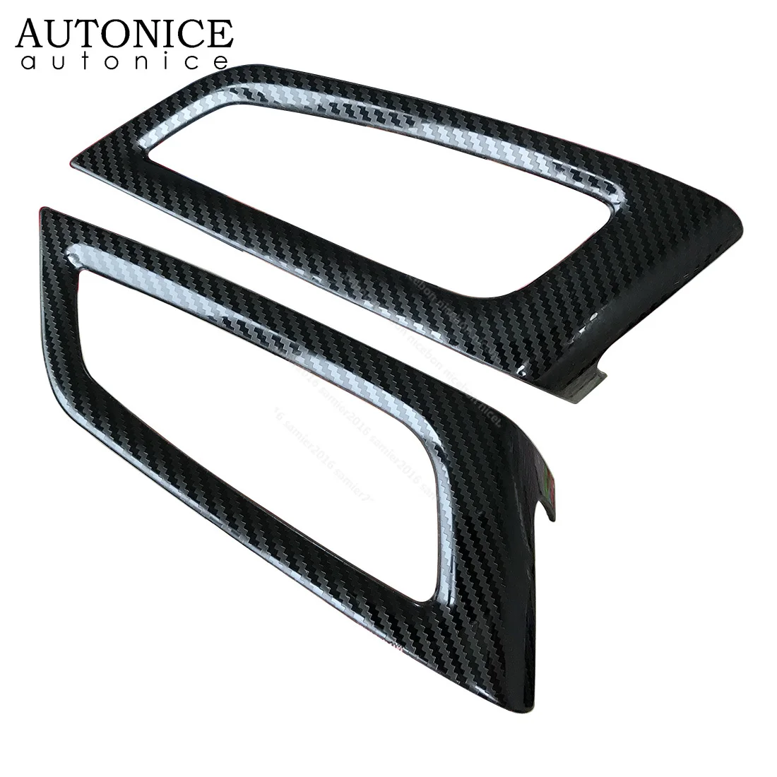 For Ford Focus MK3 2012-2014 Carbon Fiber Color Interior Dashboard Air Conditioner Vent Trim 2PCS Stainless Steel