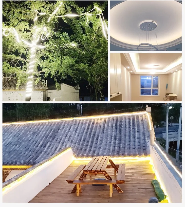 220V LED Strip Light IP67 Waterproof SMD 5050 Led Strip Flexible EU Power Plug 60led/m 1M 2M 3M 5M 10M 15M 20M Indoor Outdoor