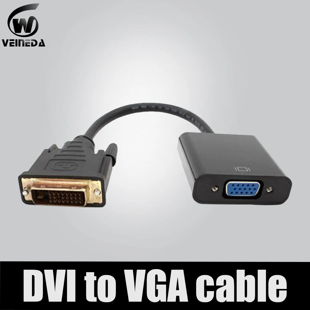 VEINEDA Converter DVI Male to VGA  Female Built in Chips Support Video Card GTX1060 , GTX1070 ,GTX1080