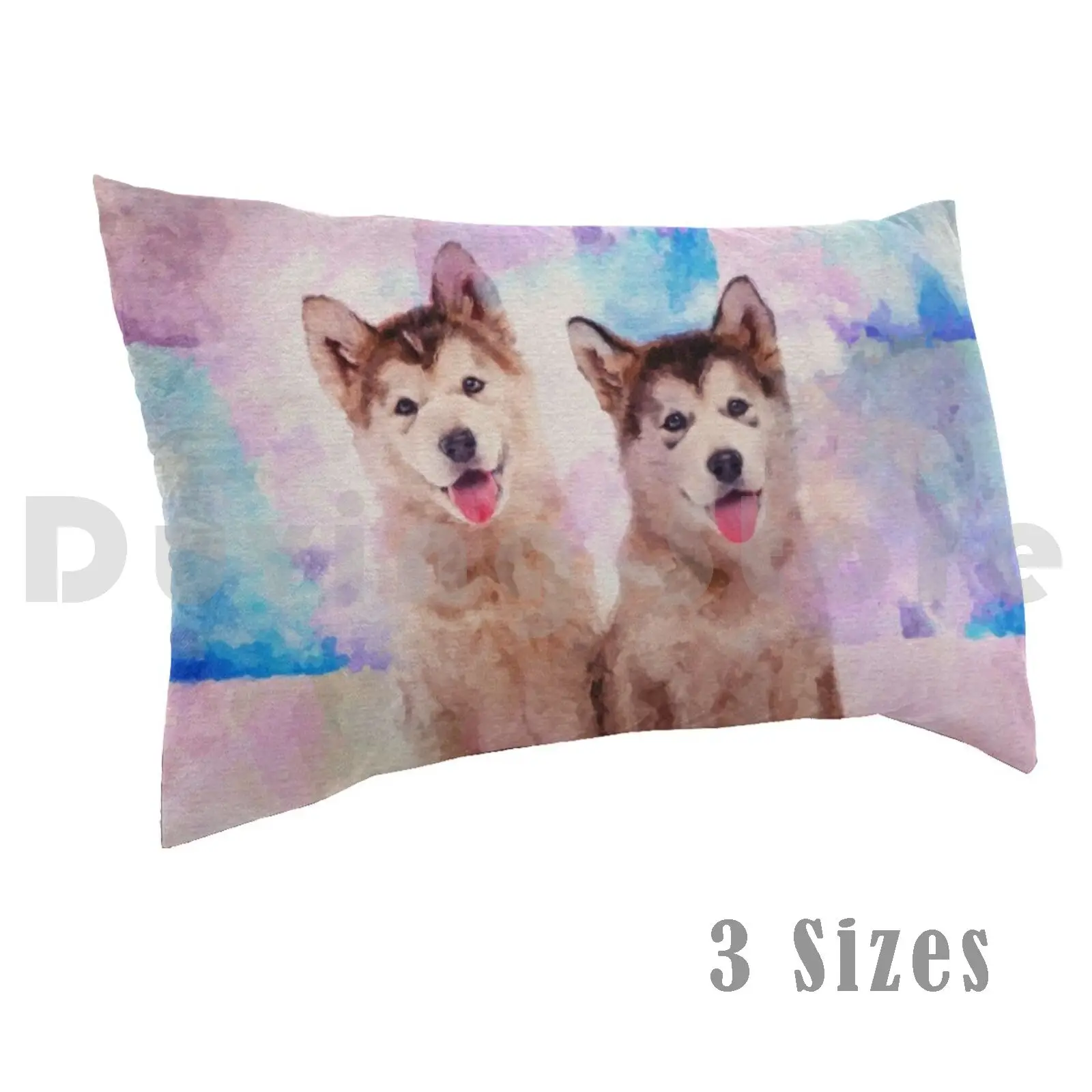 

Alaskan Malamute Puppies-Pastels Pillow Case Printed 35x50 Alaskan Malamute Alaskan Dog Puppy Cute Malamute Mal