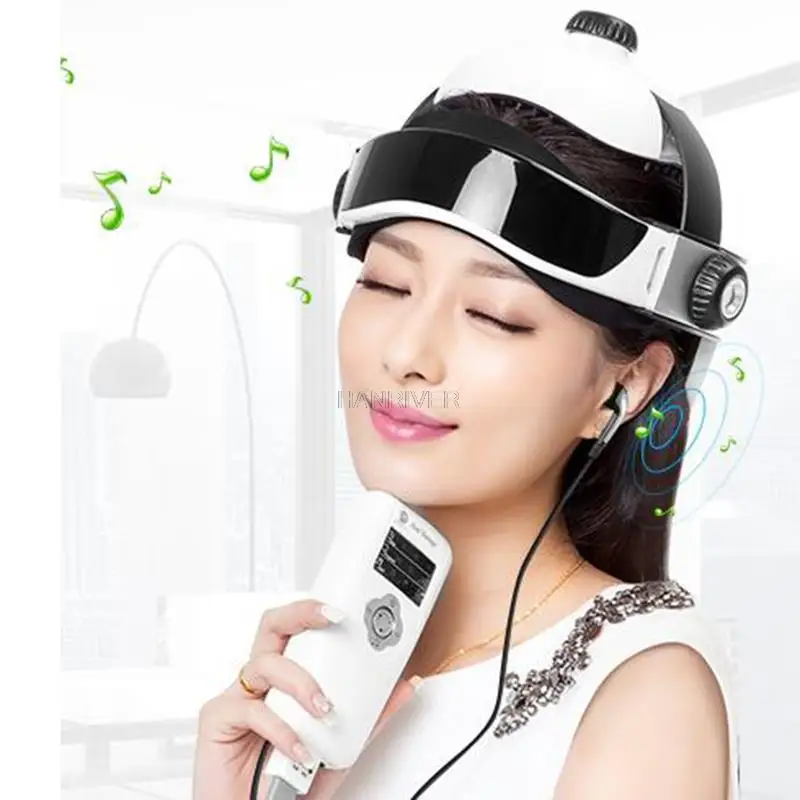 Electric Head Massager Multifunctional Massage Helmet with Soothing Music and Air Pressure to Relax and Relieve The Headache