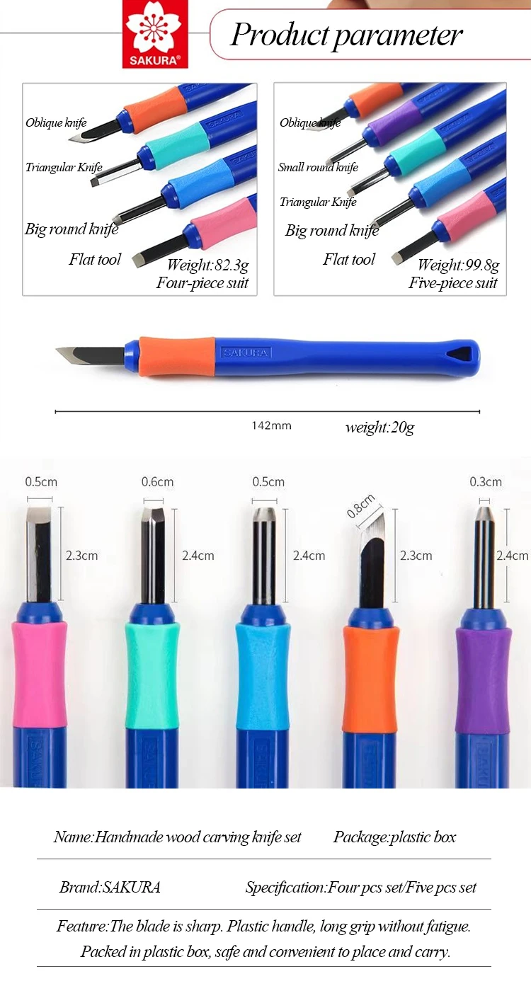 Sakura Holzschnitz messer tragbare Kunst Stift messer für Kunst Holz schnitzwerk zeuge Handwerk Reparatur Multi DIY Handwerkzeuge 1pc – Detail 2
