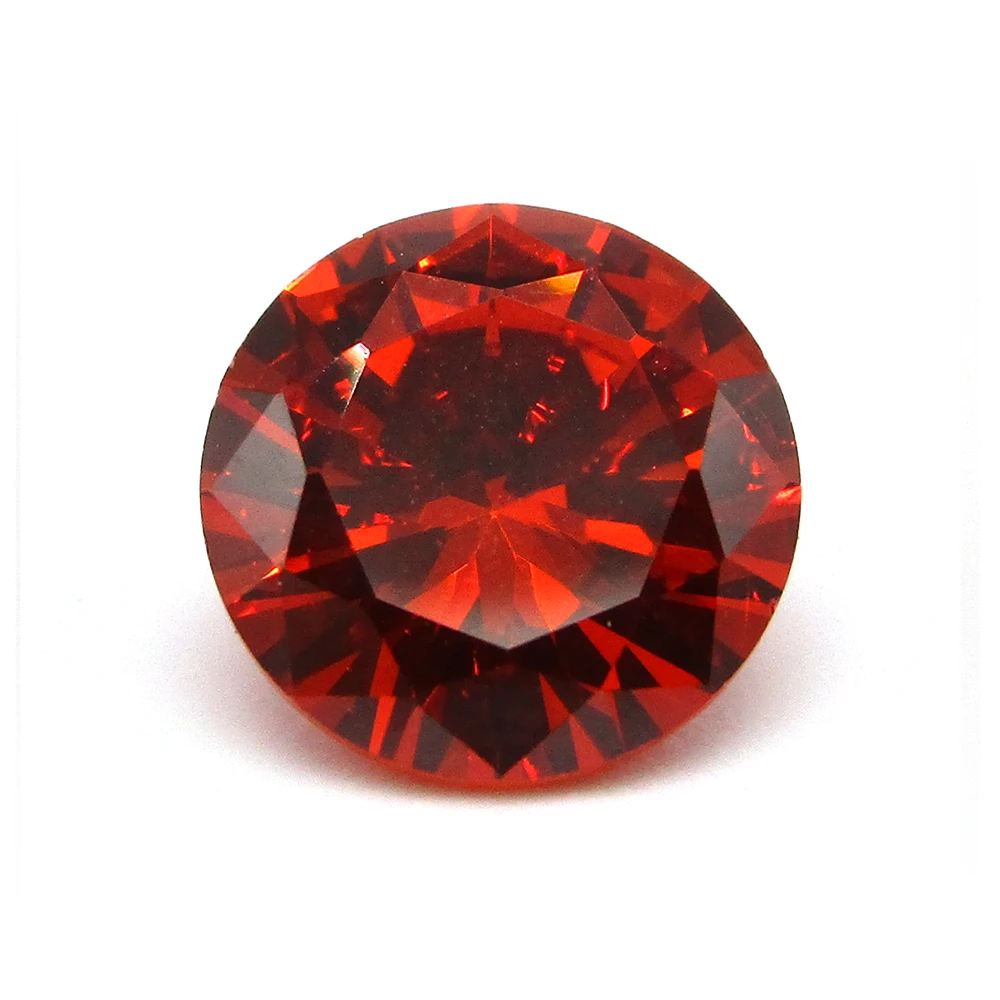 100pc/Bag Orange Color 1mm 1.50mm 2mm 2.5mm 3mm Round Brilliant Cut CZ Stones Cubic Zirconia for Jewellery Making