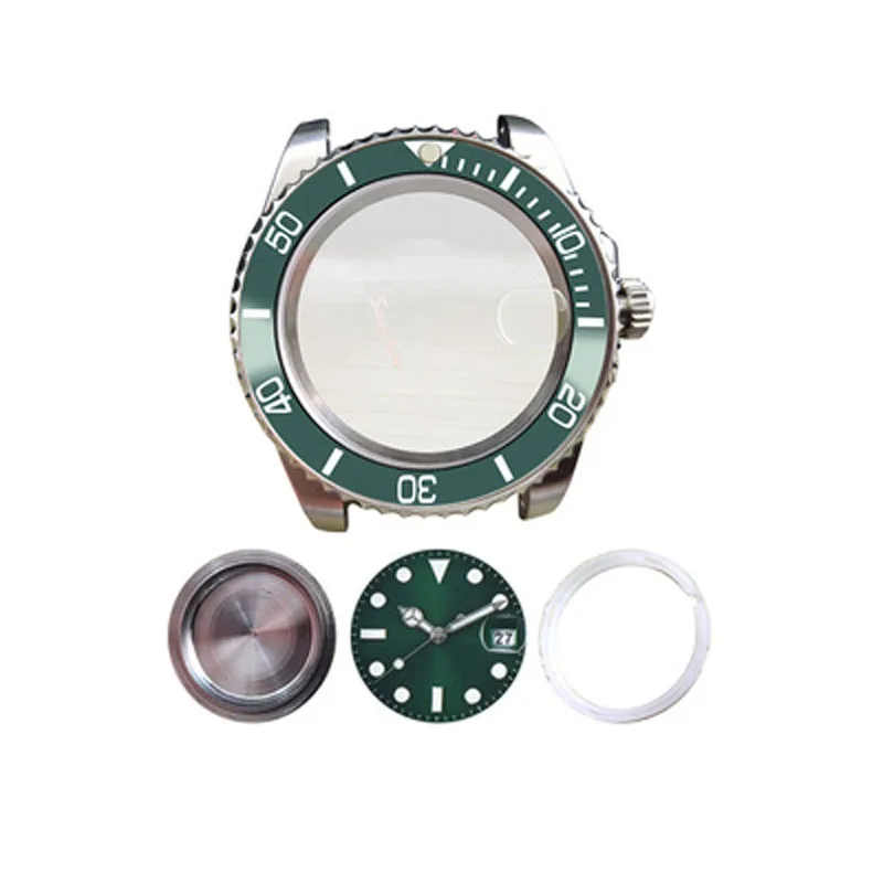 40mm Stainless Steel Watch Case SUB Watch Accessories for Pearl 2813/3804 Movement Plastic Inner Cover