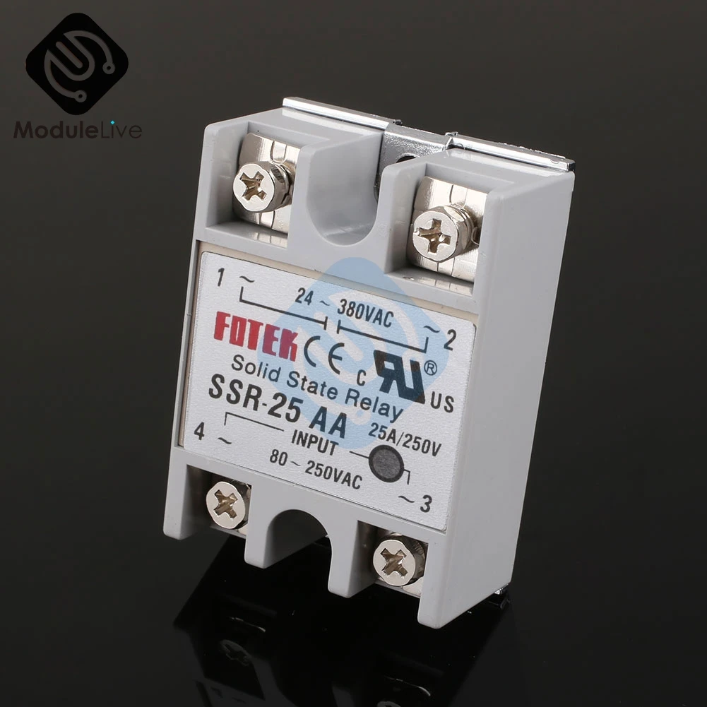 SSR-10AA SSR-25AA SSR-40AA AC Control SSR White Shell Single Phase Solid State Relay 10A 25A 40A LED 10AA 25AA 40DA 50AA Relay