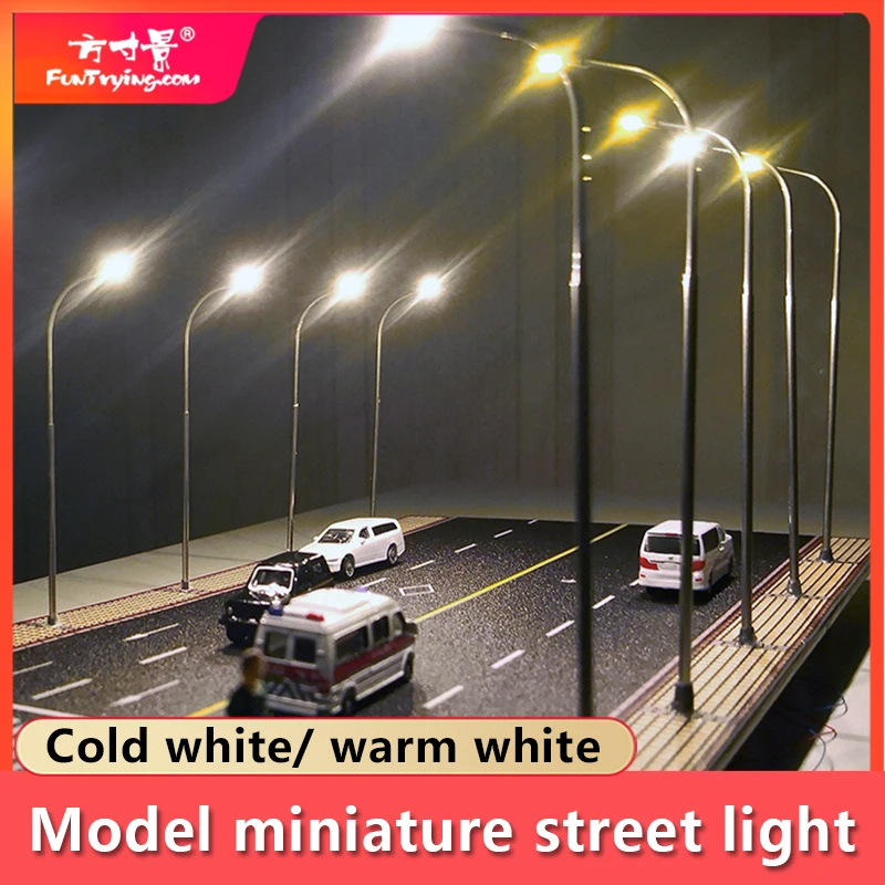 3PCS 12v HO N TT Scale Model Street lamp led modeling lighting model Railroad Train Boulevard/Highway/Parking Area Lights/Layout