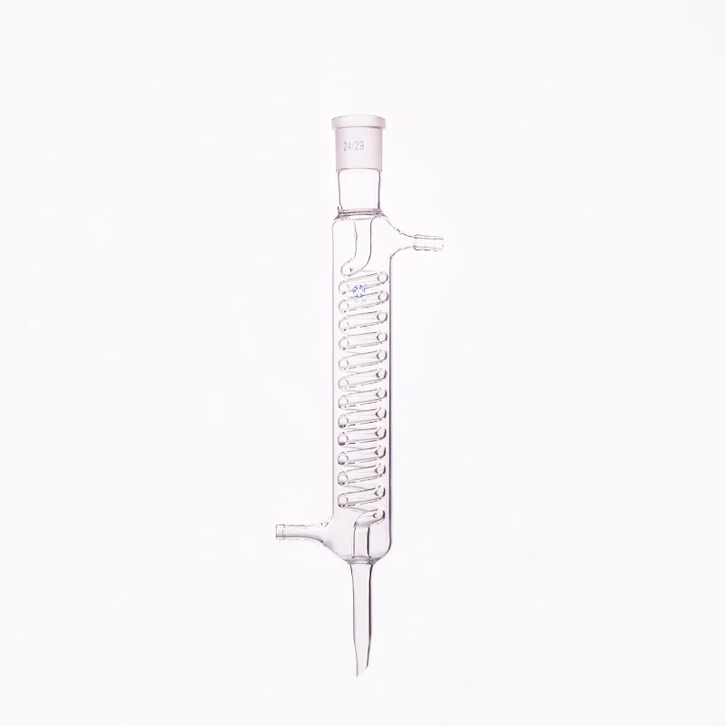 Format serpentine condenser,L. 150mm/200mm/250mm/300mm/350mm/400mm/500mm,Full glass distiller condenser,Joint 24/29