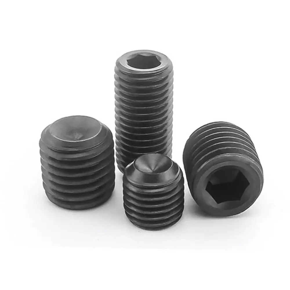 

M1.6-M14 Black Grub Screws Cup Point Hex Hexagon Socket Set Screw Allen Headless Set Screws Bolts High Tensile 12.9 Grade