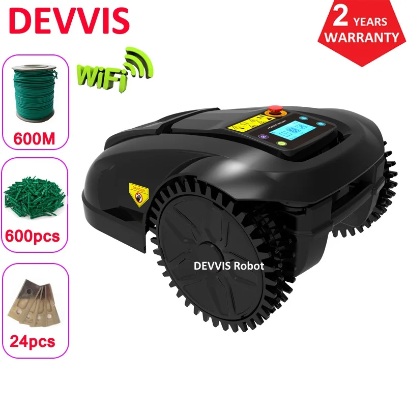 

600m wire+600pcs pegs+24pcs blade Mowing Robot Intelligent Home Lawn Robotic Lawn Mower Automatic Charging Weeding Machine